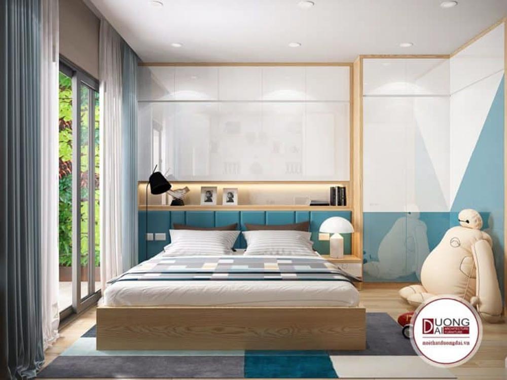 Phòng ngủ cho trẻ ở biệt thự với không gian thoáng và xanh mát