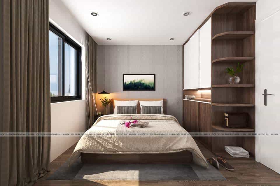 Phòng ngủ Master êm ái và gần gũi với gam màu dịu nhẹ
