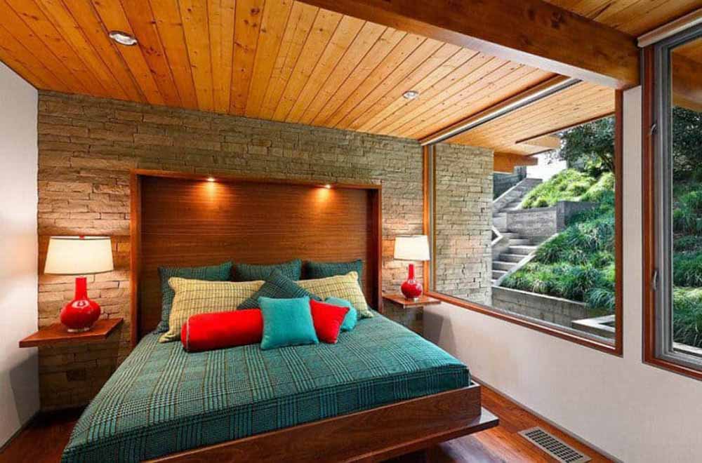 Phòng ngủ đơn giản và gần gũi với thiên nhiên
