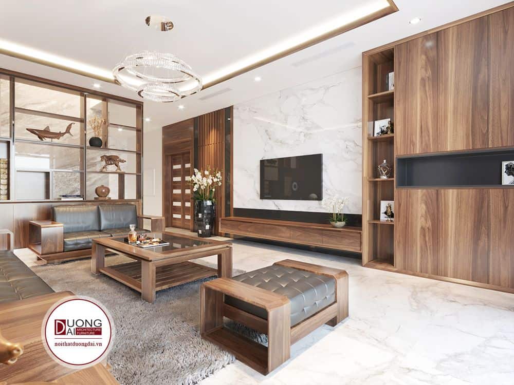 29 Mẫu nội thất phòng khách bằng gỗ đẹp hiện đại nhất 2023