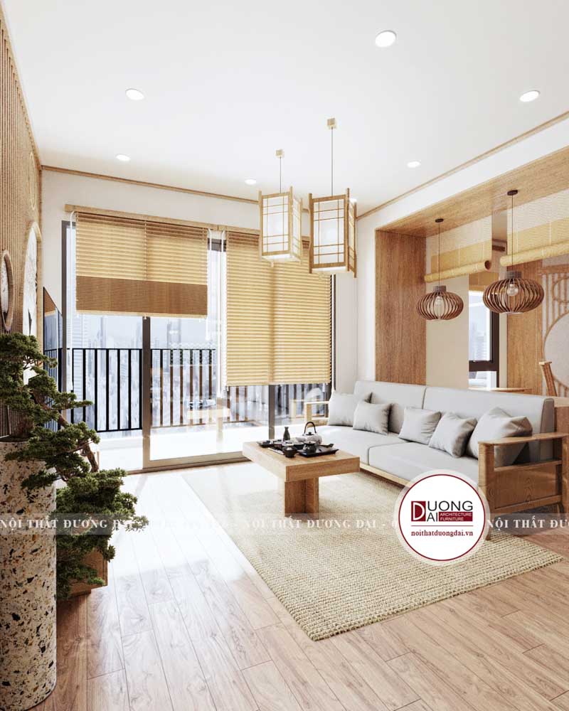Chất liệu gỗ cũng là sự lựa chọn của nhiều chủ nhà để làm ấm căn phòng khách nhà mình.