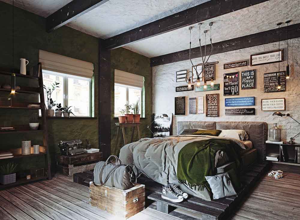 Phòng ngủ vintage bao gồm những món đồ gắn liền với sự hoài cổ, nhưng chưa phải là đồ cổ
