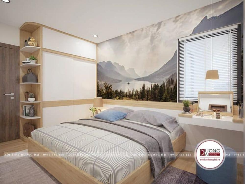 Phòng ngủ đầy dễ chịu với chất liệu gỗ công nghiệp An Cường cao cấp
