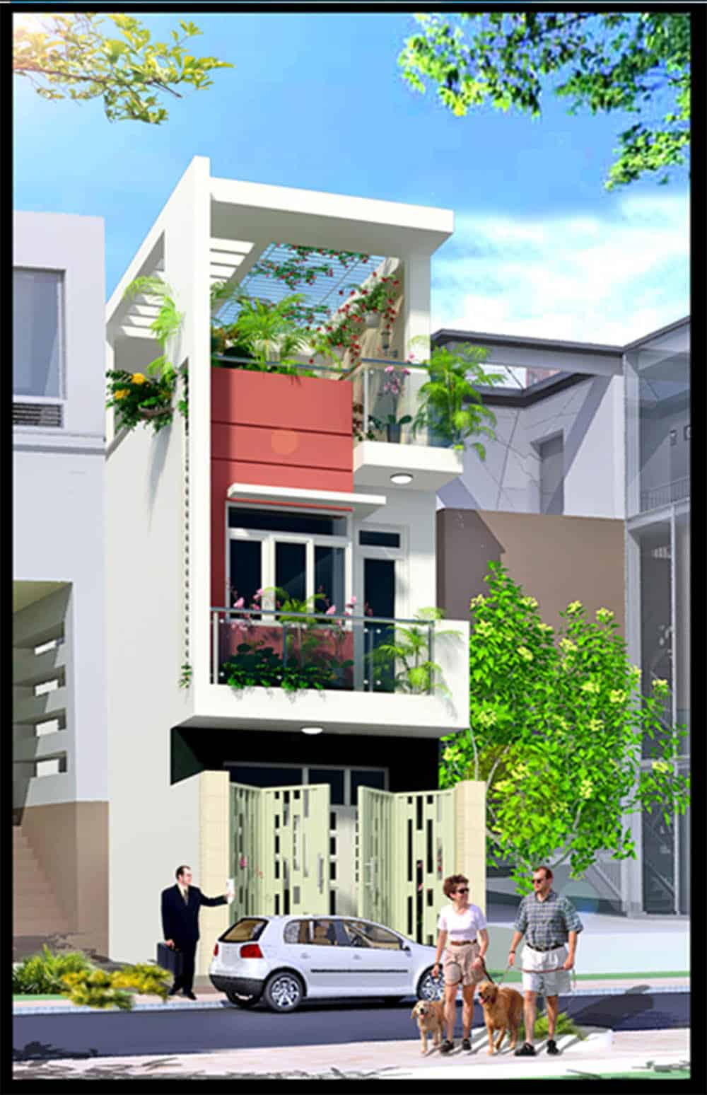 Tổng hợp mẫu nhà phố 2 tầng mái thái đơn giản mà đẹp mắt myvietgroup