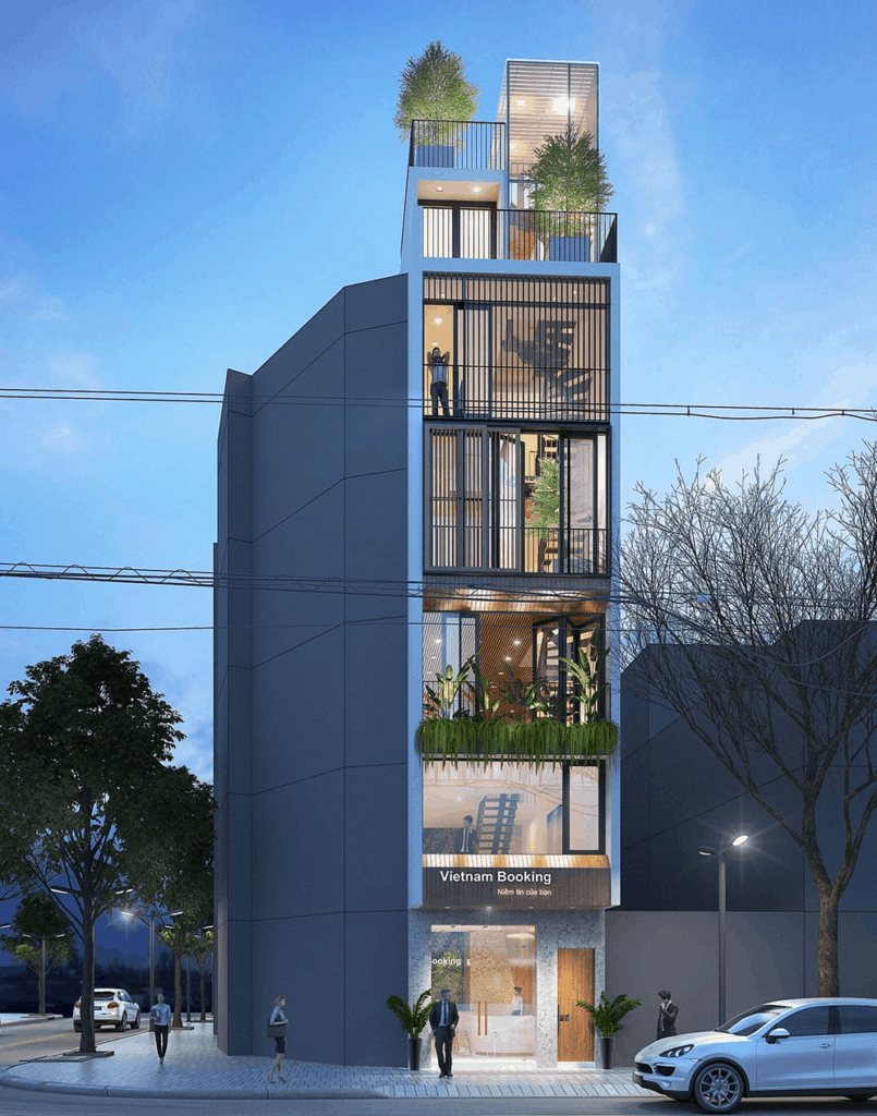 Đón đầu xu hướng sống hiện đại, xây dựng ngôi nhà 7 tầng tiện nghi với thang máy, mang đến cho bạn cảm giác thuận tiện và sang trọng.