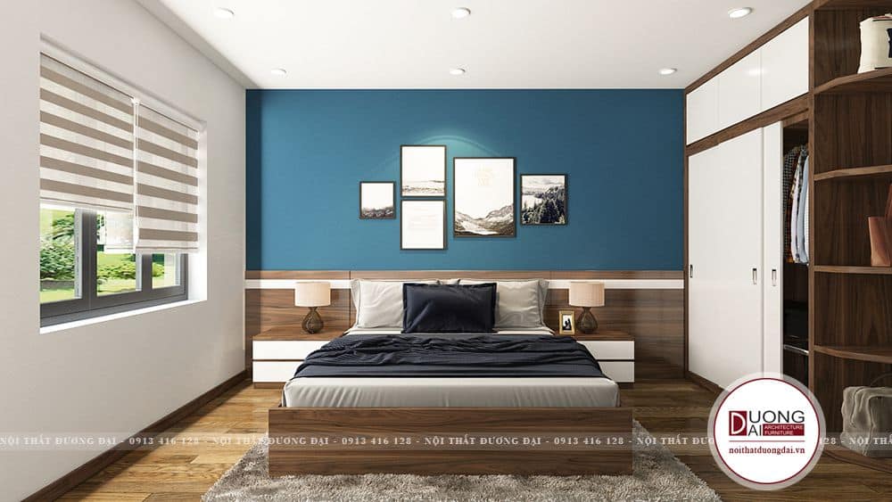 Không gian phòng ngủ đẹp, thoáng đãng và ấn tượng với gỗ An Cường phủ Melamine