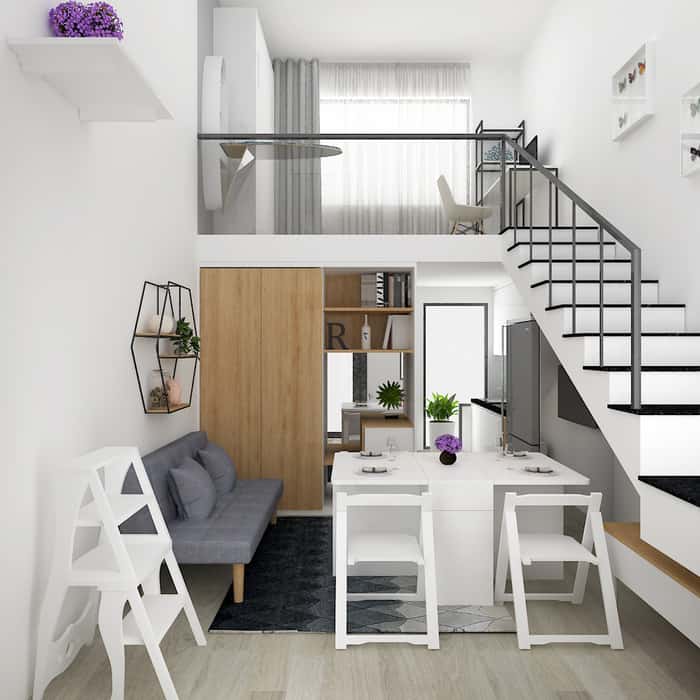 Thiết kế nội thất đẹp nhưng đầy đủ tiện nghi cho phòng khách có không gian  nhỏ - Ý Tưởng Bất Động Sản