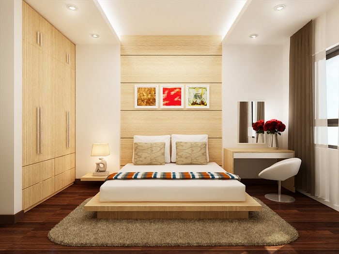 Phòng ngủ kiểu Hàn Quốc đầy tinh tế với màu vang nhạt ấm áp