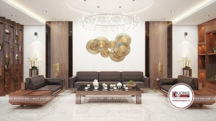 Thiết kế nội thất phòng khách rộng 50m2 đẳng cấp nhất năm 2022