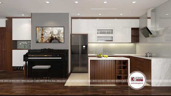 Thiết kế phòng bếp 10m2 hiện đại tiện nghi cho chung cư nhỏ