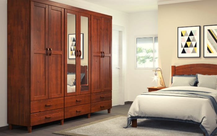 Tủ gỗ gõ đỏ có nét sang trọng và trang nhã cho phòng ngủ