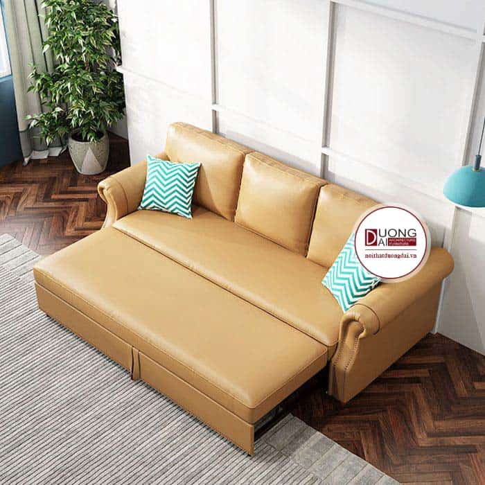 Sofa giường bọc da nhỏ gọn mà tiện lợi