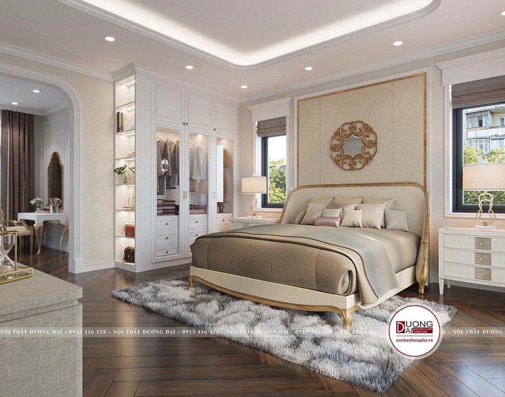 Phòng ngủ ấm áp với chất liệu gỗ tự nhiên cao cấp