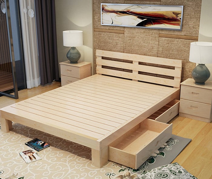 Mẫu giường có ngăn kéo dưới gầm giường hiện đại