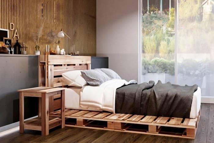 Mẫu giường làm từ gỗ thông chất lượng cao