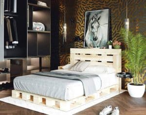 Mẫu giường gỗ thông trắng đầy trang nhã