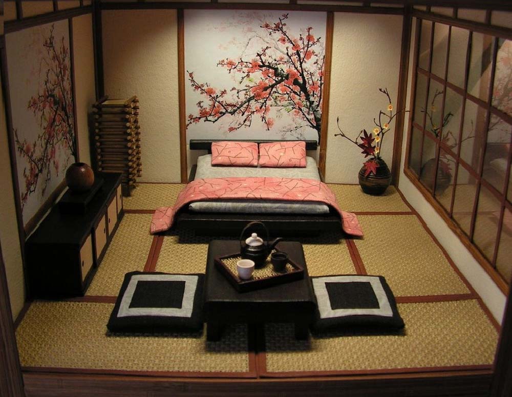 Màu sơn tường truyền thống cho phòng ngủ kiểu Nhật thường dùng màu nâu đất