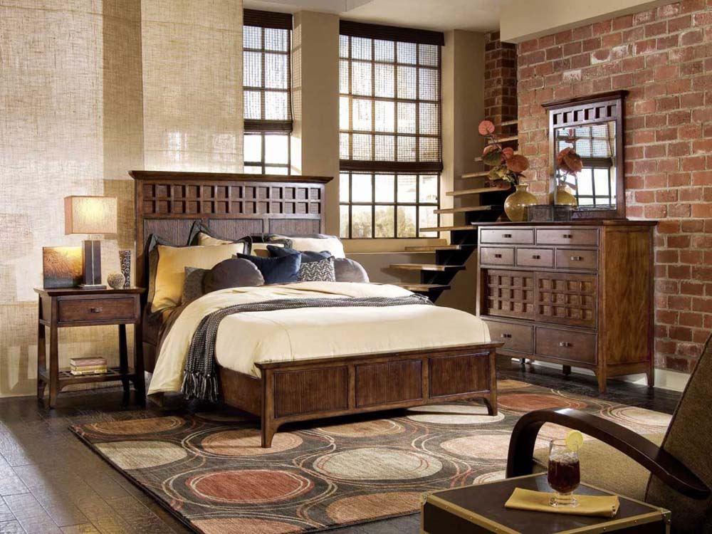 Phòng ngủ bằng chất liệu gỗ đặc trưng