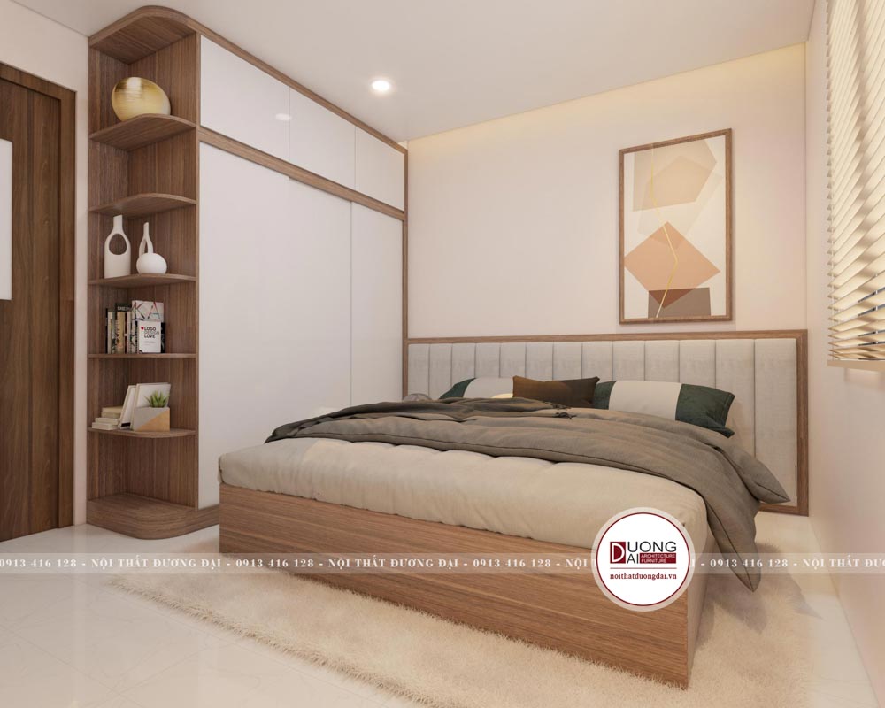 Thiết kế phòng ngủ Master hiện đại với gam màu ấm áp