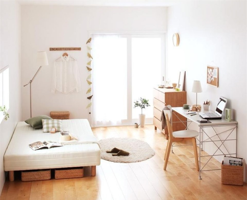 Tone màu trắng cho thiết kế phòng ngủ phong cách Nhật Bản