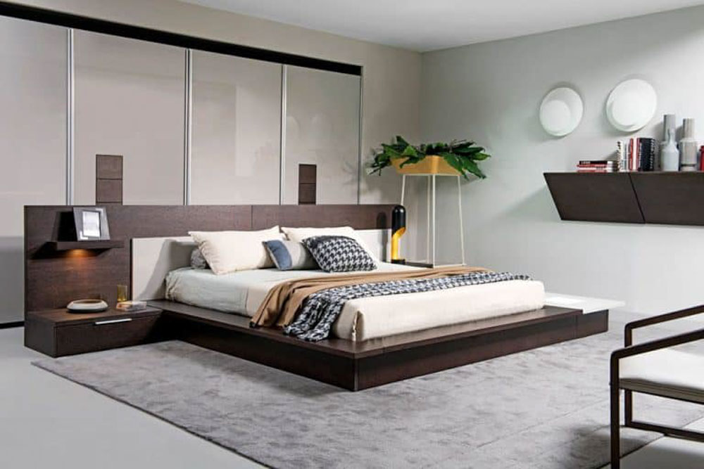 Giường gắn liền tủ đầu giường tiện nghi và mang nét đẹp độc đáo