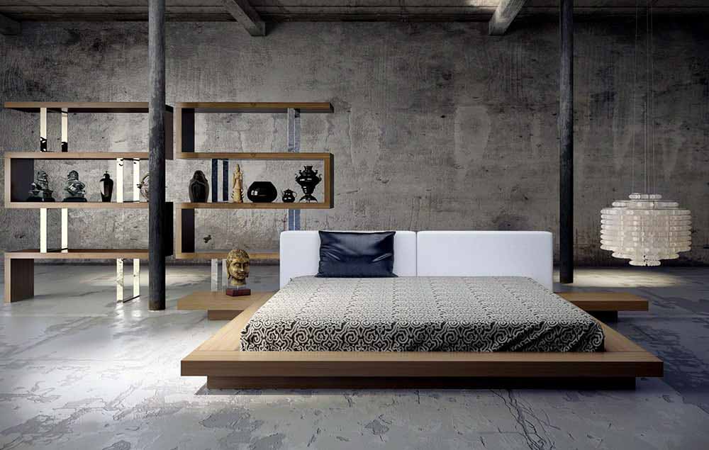 Giường bệt mang tới sự thông thoáng cho phòng ngủ trần thấp
