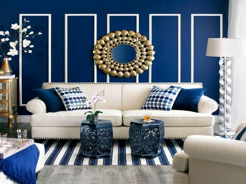 9 cách sử dụng màu xanh navy trong phòng khách