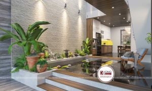 Giếng trời cho nhà bếp hiện đại sang trọng tiết kiệm điện năng
