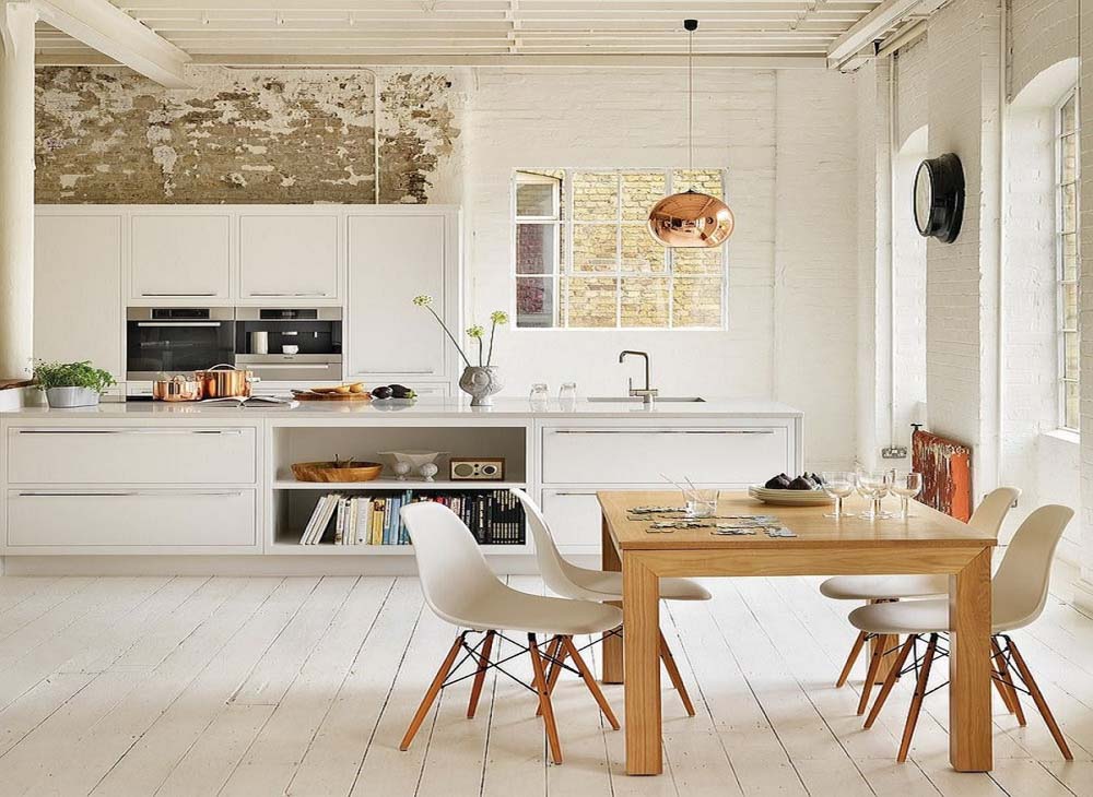 Phòng bếp phong cách Scandinavian chủ yếu sử dụng chất liệu gỗ tự nhiên