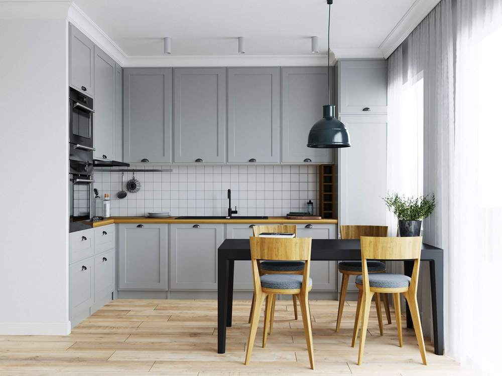 Thiết kế này cực kỳ phù hợp với những không gian nhà bếp nhỏ.