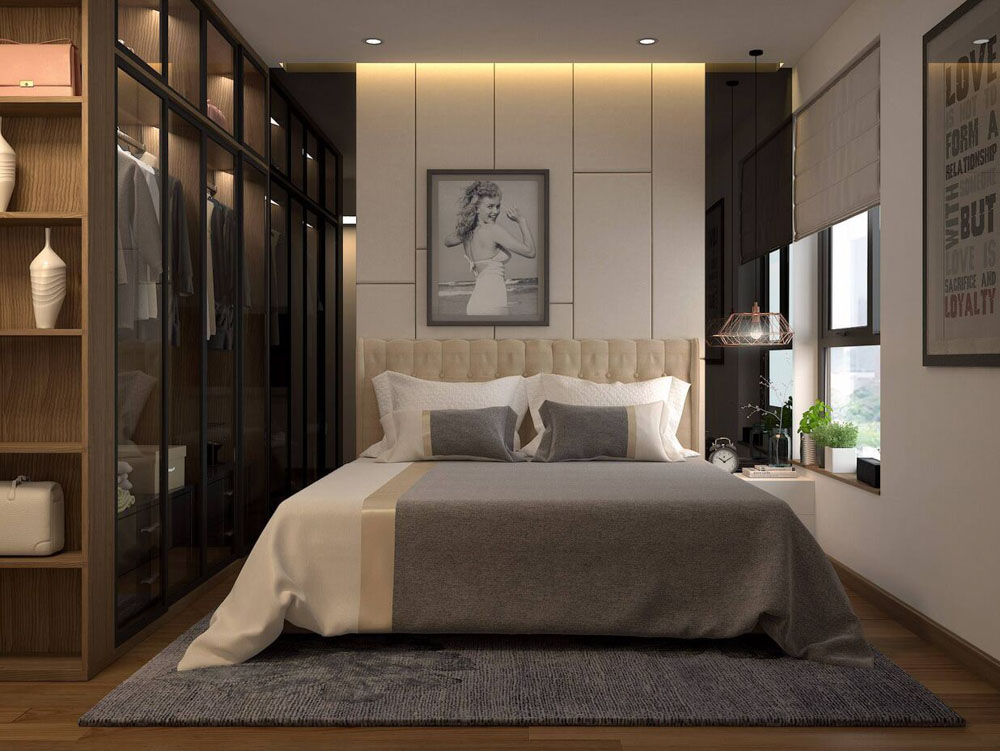 Thiết kế nội thất phòng ngủ với chất liệu bằng gỗ