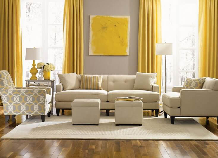 Cách phối màu vàng đẹp cho nội thất