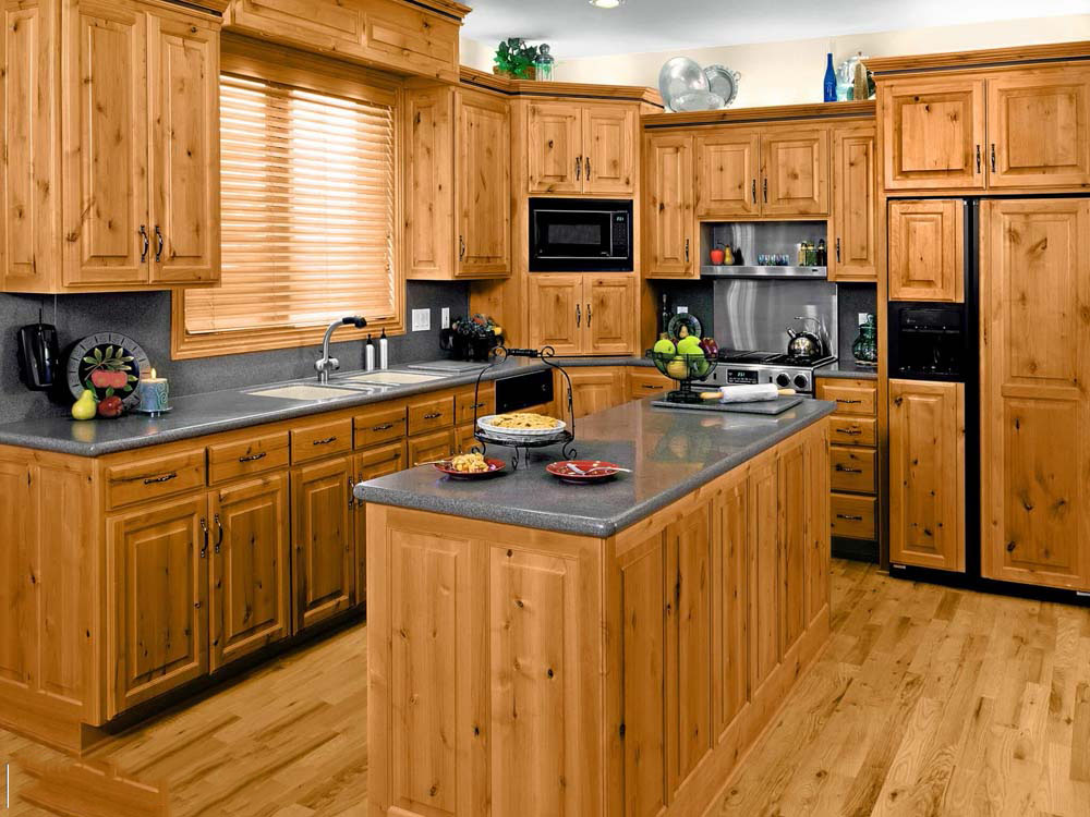 tủ bếp gỗ thông sang trọng cho căn bếp thêm phần tinh tế