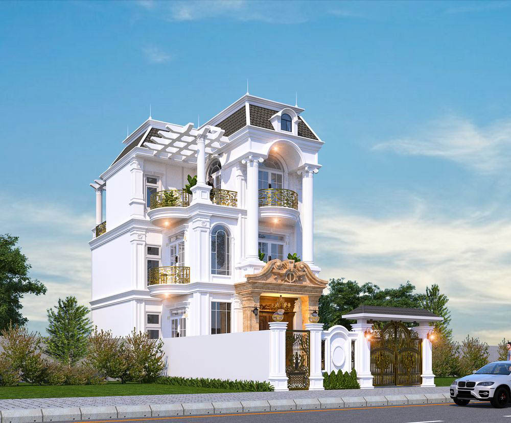 Xây biệt thự mini 3 tầng tân cổ điển đẹp năm 2023 | Nội thất Âu Việt FS