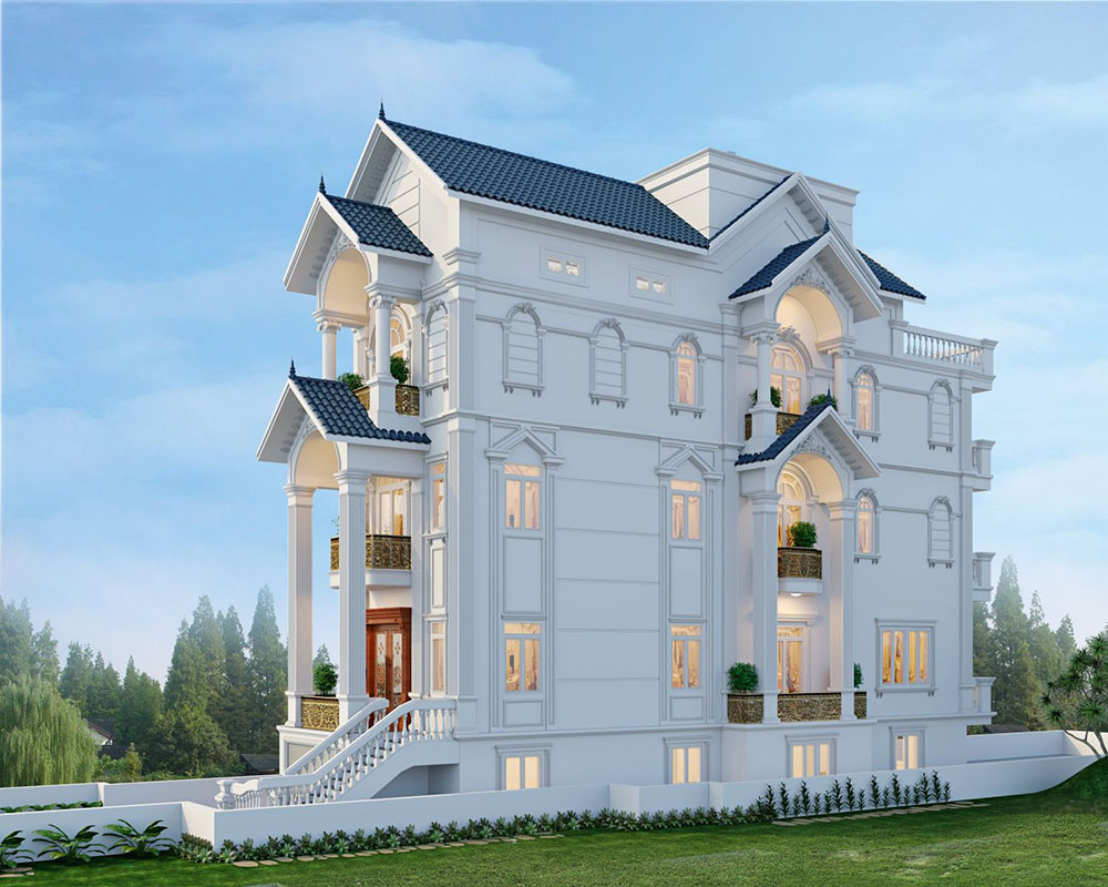 TOP Mẫu thiết kế biệt thự 4 tầng đẹp sang trọng nhất 2023 - Kiến Thiết Việt