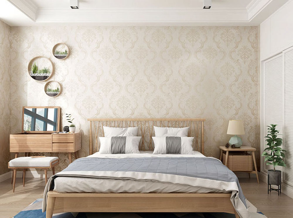 thiết kế phòng ngủ bằng giấy dán tường