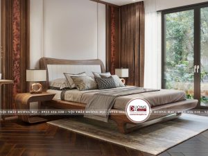 Giường ngủ gỗ óc chó Bergamo