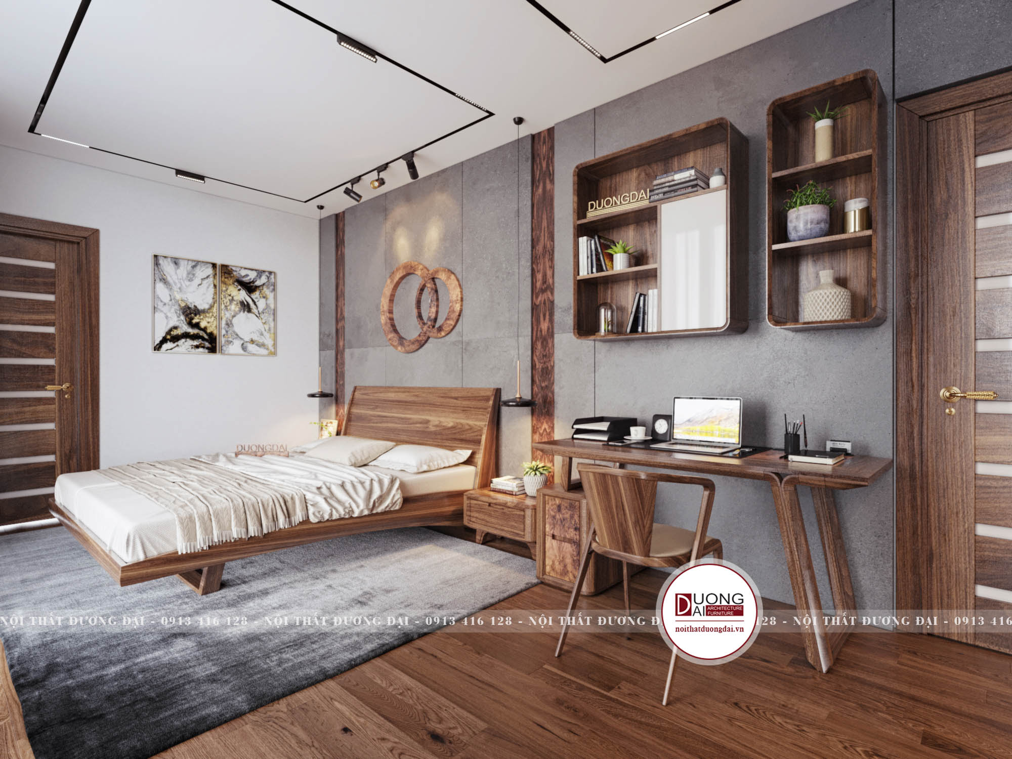 Phòng ngủ cho bé trai 15 tuổi với nội thất gỗ tự nhiên toát lên vẻ sang trọng hiện đại 