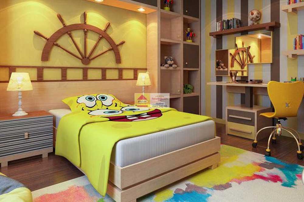 phòng ngủ màu vàng cho bé trai