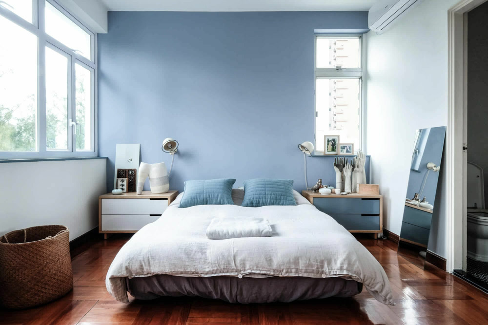 Thiết kế phòng ngủ xanh dương