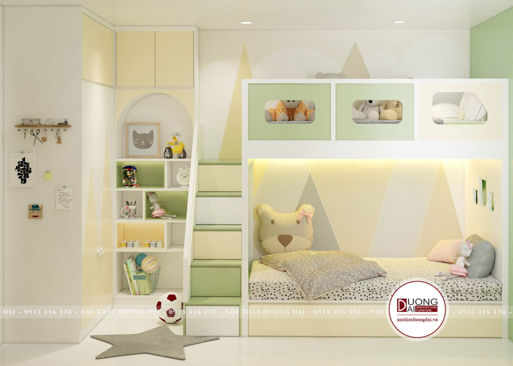 Thiết kế phòng ngủ giường tầng cho bé