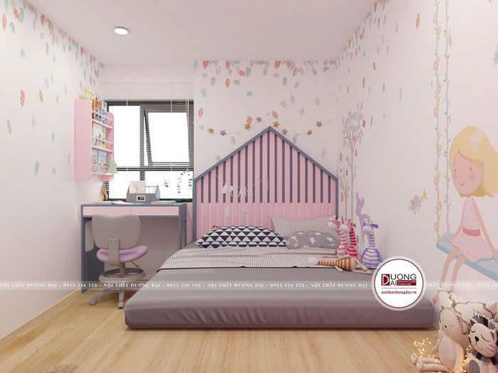 Phòng ngủ cho bé gái 11 tuổi