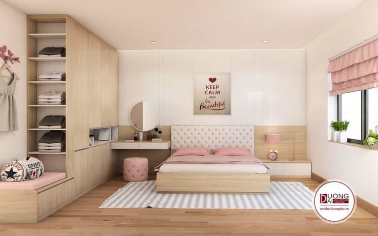 Mẫu thiết kế phòng ngủ cho bé gái 11 tuổi có diện tích lớn