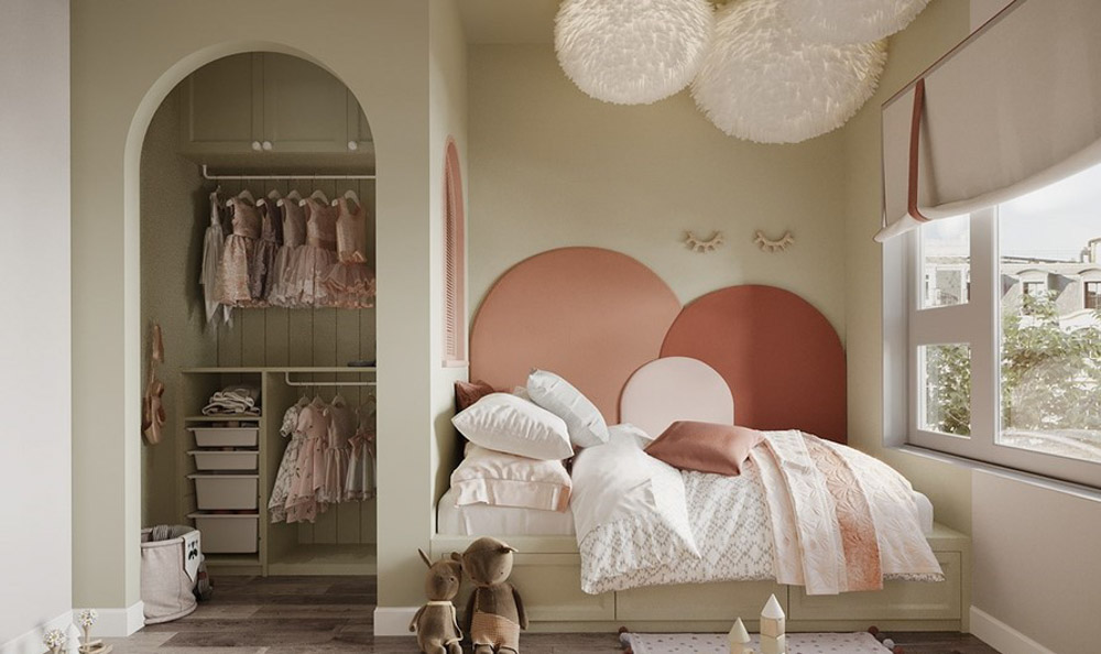 phòng ngủ màu be phong cách scandivane