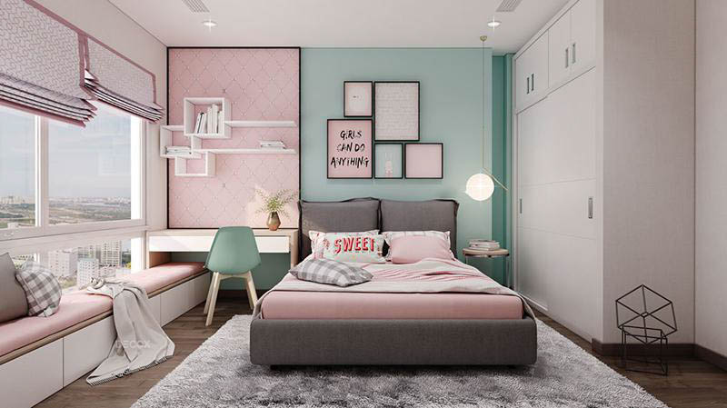 Trang trí phòng ngủ cho bé gái 10 tuổi ấn tượng tông màu pastel nhẹ nhàng