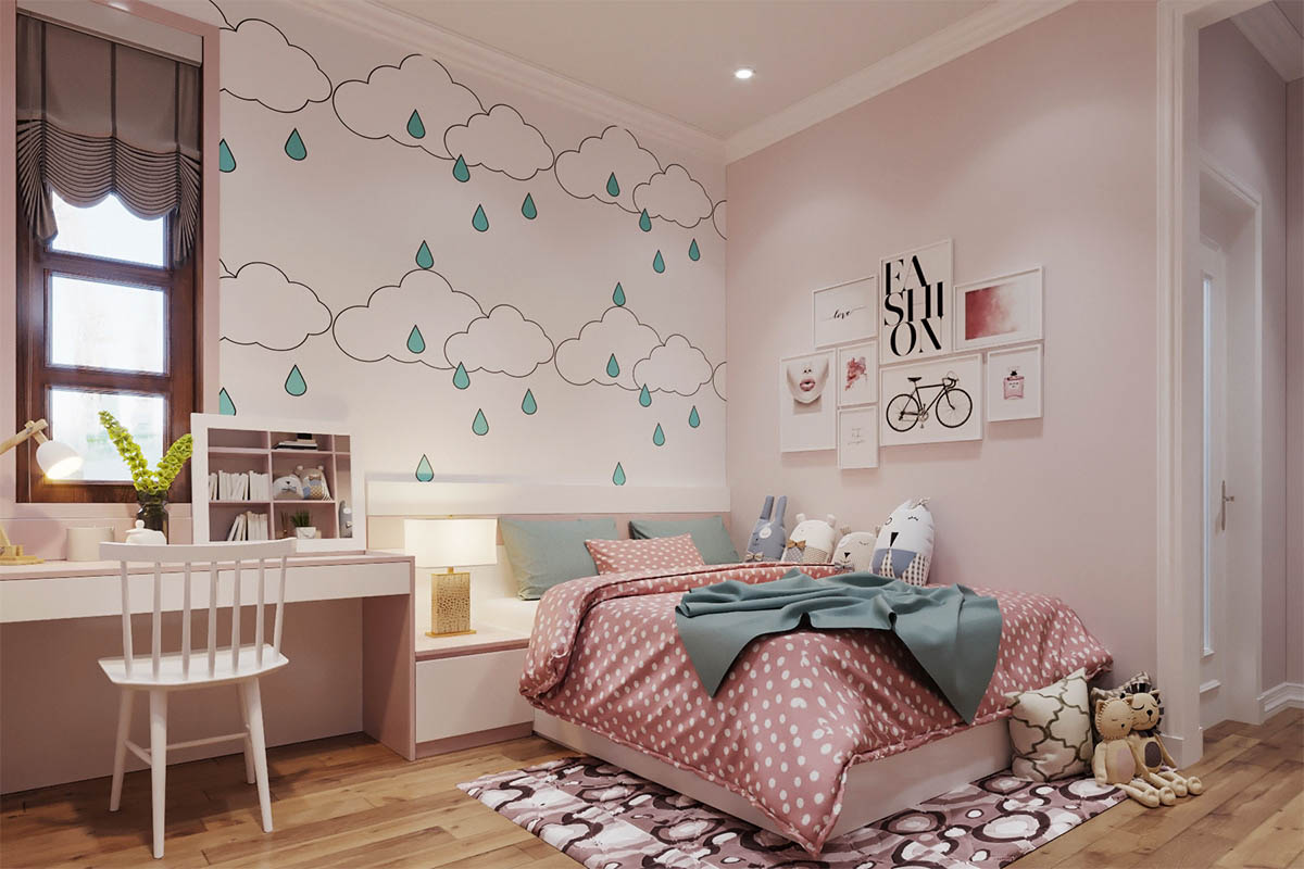 Phòng ngủ cho bé gái 10 tuổi đẹp phong cách thiết kế ấn tượng