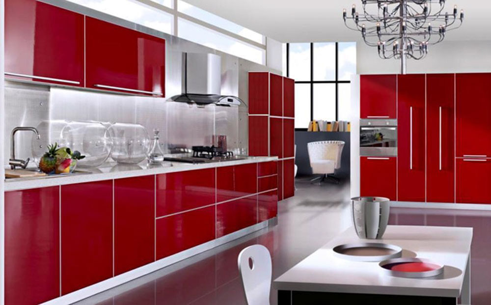 Phòng bếp màu đỏ phù hợp với tuổi Kỷ Mùi