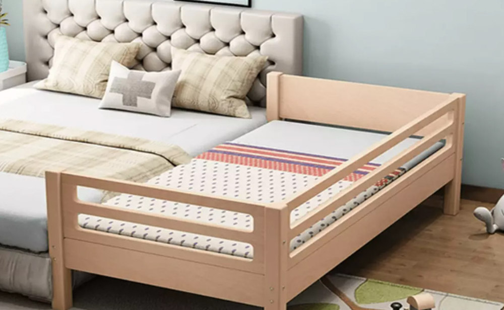 Giường ngủ bố mẹ liền kề cũi gỗ cho bé sơ sinh đảm bảo an toàn tuyệt đối