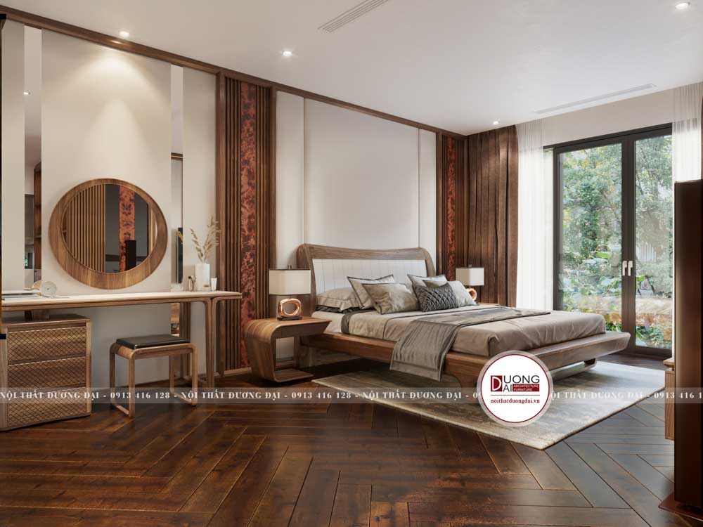 Xem Ngay Thi công nội thất phòng ngủ 30m2 mộc mạc với chất liệu gỗ  Thiết  Kế Xinh